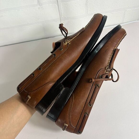 LL Bean Mens Kiltie Loafers Size 9 D Brown Tan Tassle Leather - Picture 11 of 16